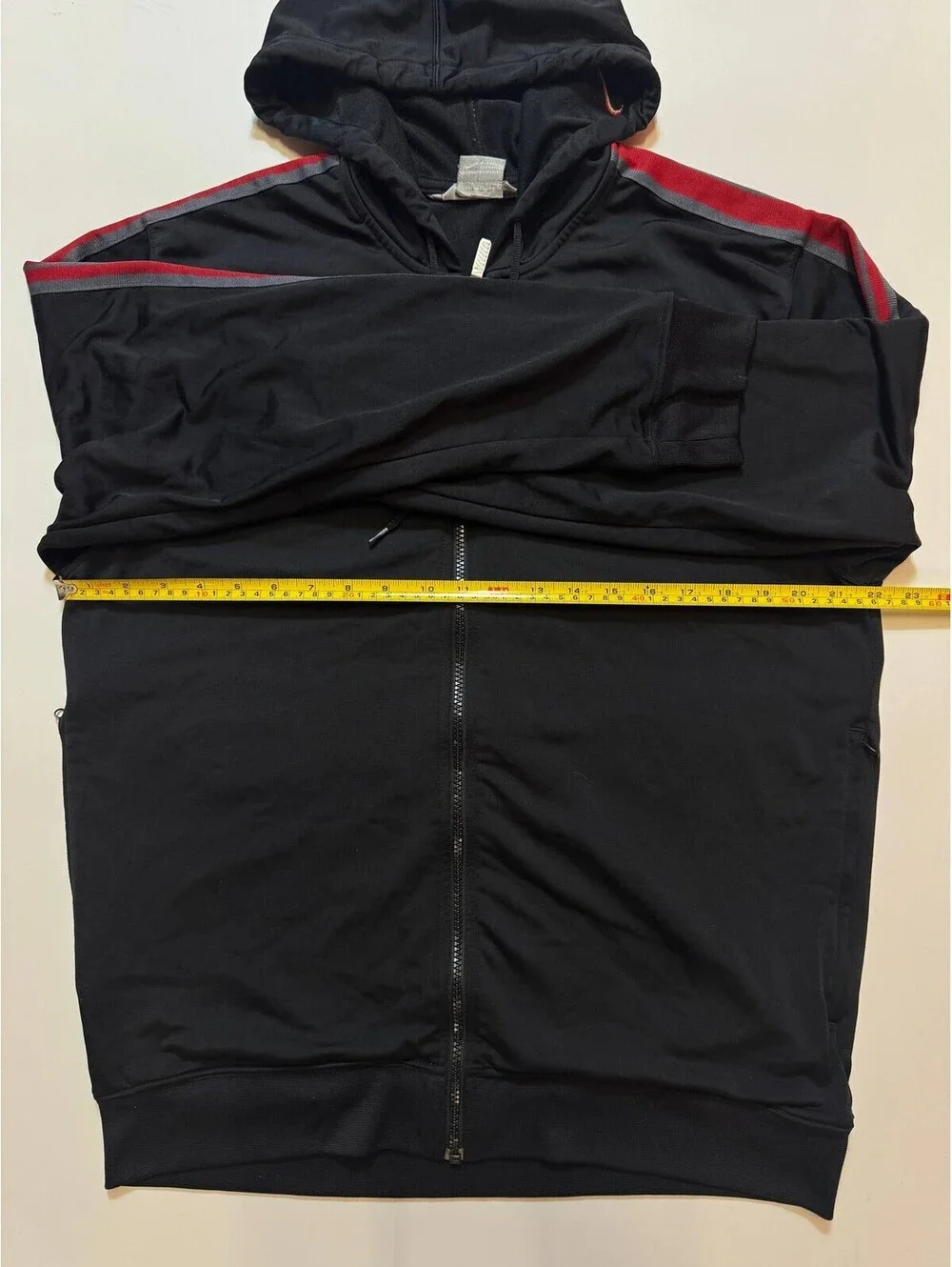 Nike Mens Jacket Size M Black Red Gray Full Zip Pre-Owned